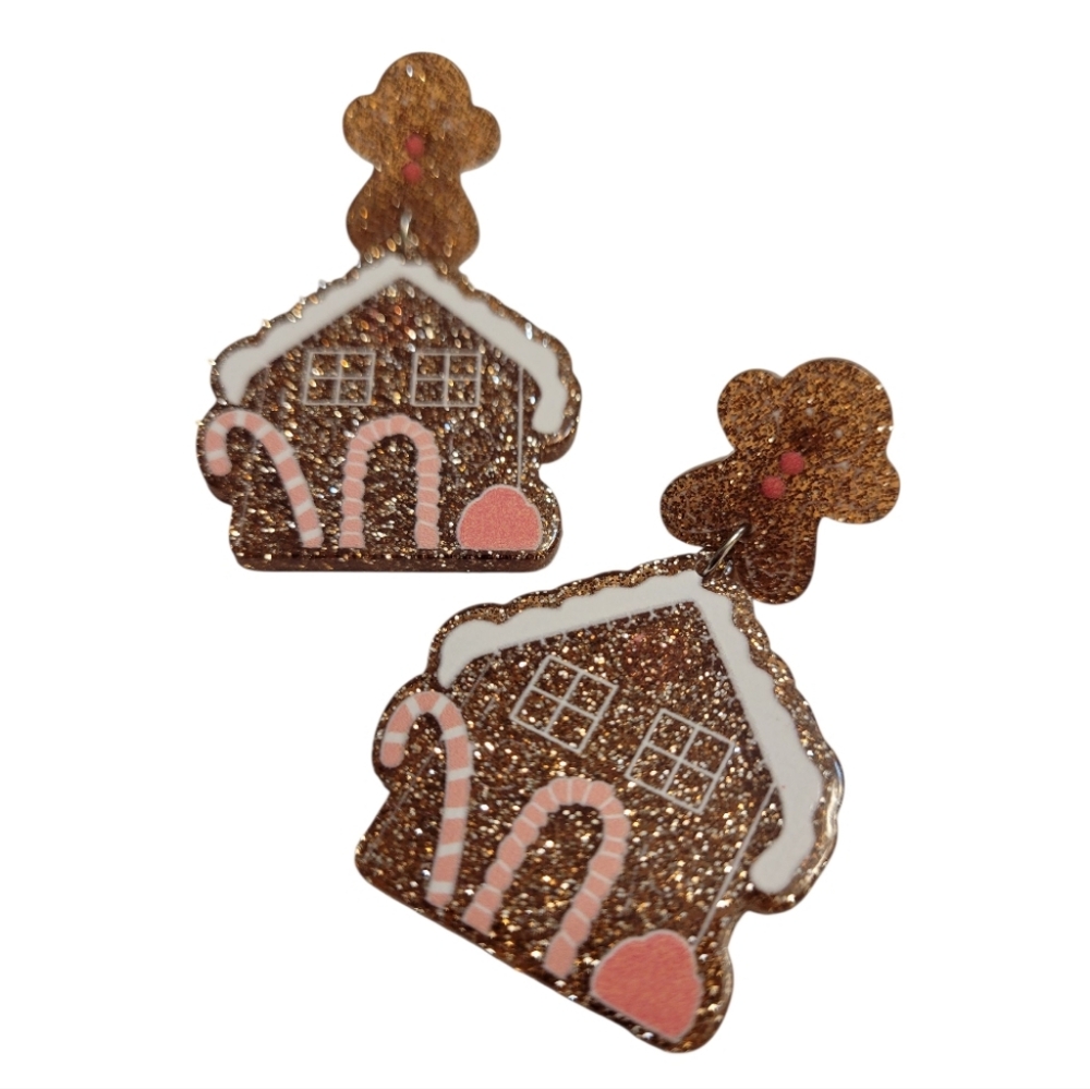 Gingerbread House Earrings